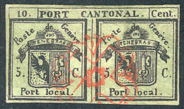 Sc.2L1, 1843 10c. Black On Green, Interesting FORGERY, VF Quality! - Andere & Zonder Classificatie