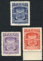Sc.300/301 + C3, 1932 Piura Coat Of Arms, Compl. Set Of 3 Values, VF Quality (the Airmail Stamp Unmounted), Catalog... - Peru
