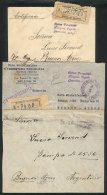 3 Covers Sent To Argentina In 1950, With Marks Indicating The Rate Paid That Replaced The Postage Stamps Due To... - Paraguay