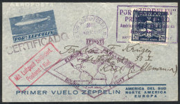 Registered Cover Flown By ZEPPELIN, Sent From Asunción To Kiel On 19/MAY/1930, Special Handstamp And Arrival... - Paraguay