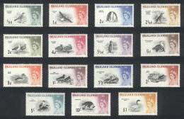 Yv.122/136, 1960/6 Birds, Complete Set Of 15 Values, Excellent Quality, Yvert Catalog Value Euros 260. - Falkland Islands