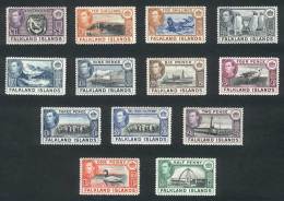 Yv.78/89, 1937/41 Animals, Ships And Landscapes, Complete Set Of 13 Values, VF Quality, Yvert Catalog Value Euros... - Falkland