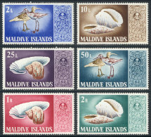 Sc.282/287, 1968 Birds And Sea Shells, Compl. Set Of 6 Unmounted Values, Excellent Quality, Catalog Value US$26.80 - Malediven (1965-...)