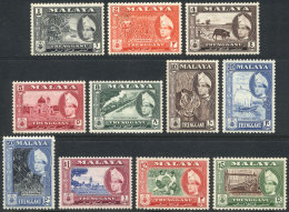Sc.75/85, 1957/63 Animals, Trains And Other Topics, Complete Set Of 11 Values MNH, Excellent Quality, Catalog Value... - Trengganu