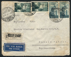 Registered Airmail Cover Sent To Argentina On 30/JUN/1950 Franked With 250L., Minor Defects, Low Start! - Andere & Zonder Classificatie