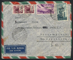 Airmail Cover Sent To Argentina On 21/MAR/1950 Franked With 190L., Minor Defects, Low Start! - Sonstige & Ohne Zuordnung