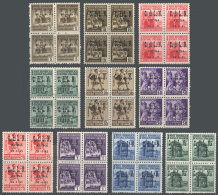Sassone 1/10, 1945 Complete Set Of 10 Values In MNH Blocks Of 4, Excellent Quality, Catalog Value Euros 3,000 - Zonder Classificatie
