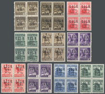 Sassone 1/10, 1945 Complete Set Of 10 Values In MNH Blocks Of 4, Excellent Quality, Catalog Value Euros 3,000 - Ohne Zuordnung