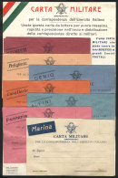 WORLD WAR I: Advertising Sheet Of Luigi Pongetti Printing House (Bologna) With Samples Of 7 "military Envelopes"... - Zonder Classificatie