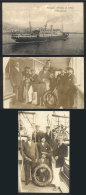 3 PCs With Views Of Ship "Principe Di Udine", Sent From Brazil (2) And Spain To Italy In 1915, All Censored, 1 With... - Other & Unclassified