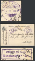 Card For Corrrespondence (with Free Frank) Of The Crew Of The Battleship ITALIA, Sent From The Ship To Milano On... - Unclassified