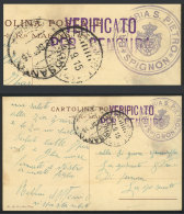 Card Sent To Lagosanto On 17/SE/1915, With Free Frank, From "BATTERIA S. PIETRO - SPIGNON", Censored, With Transit... - Unclassified