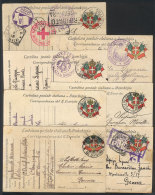 7 Cards For Correspondence Sent From The Front With Military Free Frank, Posted Between 1915 And 1916, Interesting... - Zonder Classificatie