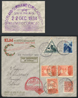 15/DE/1934: First Flight To Curaçao And Return, With Postage Of Netherlands And Curaçao, And Special... - Brieven En Documenten