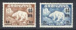 Yvert 28/29, Polar Bear, Set Of 2 Surcharged Values, Excellent Quality! - Other & Unclassified