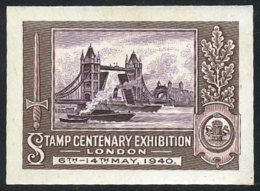 Proof Of Cinderella Or Stamp For The Stamp Centenary Exhibition Of London 1940, Printed By Waterlow & Sons... - Cinderellas