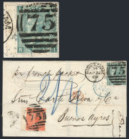 22/AP/1869 BIRMINGHAM - Buenos Aires: Folded Cover (endorsed "per French Packet") Franked By Sc.43 + 54 Plate 4,... - Andere & Zonder Classificatie