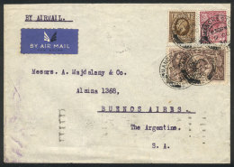 Airmail Cover Sent From Manchester To Buenos Aires On 9/OC/1936 By Air France (Paris Transit Backstamp Of 10/OC),... - Andere & Zonder Classificatie