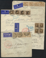 4 Airmail Covers Sent To Argentina Between 1934 And 1936, 2 By DLH Germany And 2 Via France, Interesting! - Andere & Zonder Classificatie