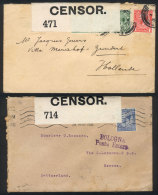 2 Covers Sent To Italy And Netherlands In 1915, Interesting Censor Labels, VF Quality! - Andere & Zonder Classificatie