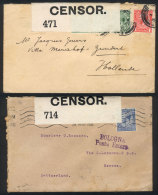 2 Covers Sent To Italy And Netherlands In 1915, Interesting Censor Labels, VF Quality! - Otros & Sin Clasificación