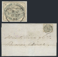 8/SEP/1886 LONDON - Buenos Aires: Folded Cover Franked By Sc.103 With Datestamp, On Reverse It Bears Two Buenos... - Sonstige & Ohne Zuordnung