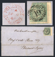 9/SE/1861 LONDON - Buenos Aires: Folded Cover Franked By Sc.28 (corner Defect), With Numeral "19" Cancel, And On... - Other & Unclassified