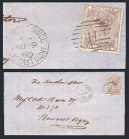 9/AU/1869 LONDON - Buenos Aires: Folded Cover Franked By Sc.27 With Interesting "POSTED SINCE - 7 30 LAST NIGHT"... - Andere & Zonder Classificatie