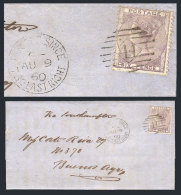 9/AU/1869 LONDON - Buenos Aires: Folded Cover Franked By Sc.27 With Interesting "POSTED SINCE - 7 30 LAST NIGHT"... - Otros & Sin Clasificación