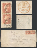 Folded Cover Franked With 2p., Sent To London On 1/NO/1855, Bearing 2 Datestamps On Back, One Of Wilmington, Very... - Otros & Sin Clasificación