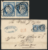 1/AU/1874 LE HAVRE - Buenos Aires: Entire Letter Sent "par Voilier Georgina" Franked With 50c.: Pair Yvert 60A, The... - Andere & Zonder Classificatie