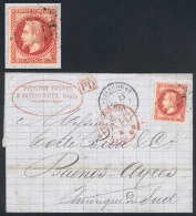 23/OC/1869 VALENTIGNEY - Buenos Aires, Via England: Folded Cover Franked By Yv.32 (80c. Napoleon) With Dotted... - Andere & Zonder Classificatie