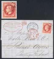 23/OC/1869 VALENTIGNEY - Buenos Aires, Via England: Folded Cover Franked By Yv.32 (80c. Napoleon) With Dotted... - Other & Unclassified