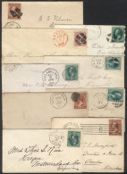 9 Old Covers (circa 1870/1880), All With Nice And Interesting Cancels, Fine To VF Quality, Low Start! - Marcofilie