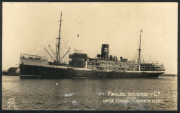 PC With View Of Spanish Steamer "Infanta Isabel", Sent From Brazil To Genova (Italy) In FE/1916, Censored, Fine... - Andere & Zonder Classificatie