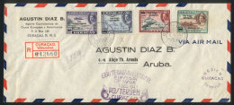Yvert 40/43, 1944 Prisoners Of War, The Complete Set Franking A Cover With FIRST DAY Postmark, VF Quality! - Curacao, Netherlands Antilles, Aruba