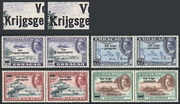 Yvert 40/43, 1944 Prisoners Of War, Complete Set In Mint Pairs Of VF Quality. The 40c+50c. Pair With 2 TYPES OF... - Curaçao, Antilles Neérlandaises, Aruba