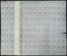 Yvert 31, 1879 25c. Ultramarine Gray, Spectacular Block Of 130 Examples Containing 10 Gutter Pairs, With Some Stain... - Andere & Zonder Classificatie