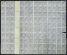 Yvert 31, 1879 25c. Ultramarine Gray, Spectacular Block Of 130 Examples Containing 10 Gutter Pairs, With Some Stain... - Autres & Non Classés