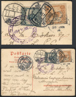 Postcard Sent To PARAGUAY On 20/JA/1914, Franking Of 4c. And Very Interesting Postmarks, Including The Receiving... - Andere & Zonder Classificatie