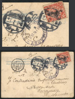 Postcard Sent To PARAGUAY On 10/DE/1913, With Franking Of 4c. (overprinted Stamp) And Very Interesting Postmarks,... - Sonstige & Ohne Zuordnung