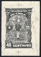 Yvert 20, 1927 Victims Of The Alpatacal Railway Accident (cadet And Coats Of Arms Of Argentina And Chile) 40c., DIE... - Chili