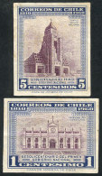 1960, 1st National Government 150th Anniversary, Proofs Of The Values 1c. And 5c., Imperforate, On Gummed Paper,... - Chili