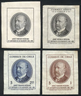 Yvert 238/9, 1953 José Toribio Medina, DIE PROOFS Of Both Values In The Issued Colors + Another One In Black... - Chili