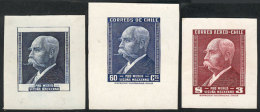 Yvert 224 + A.124, 1949 Museum Vicuña Mackenna, DIE PROOFS: Without Value Or Inscriptions In Indigo Blue +... - Chile