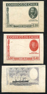 Yvert 178/179, 1940 50th Anniversary Of The Occupation Of Easter Island, DIE PROOFS Printed On Card With Glazed... - Chile