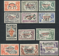 Sc.66/77, 1960 Horses, Ships, Cattle Etc., Complete Set Of 12 Unmounted Values, Excellent Quality, Catalog Value... - Nigeria (...-1960)