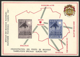 Sc.512/3, 1957 Topic Europa, The Set Printed On A Commemorative Sheet, Excellent Quality! - Andere & Zonder Classificatie