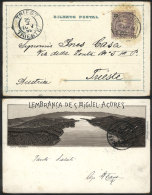 Very Nice Postcard ("Sete Cidades, Editor Papelaria Travassos") Franked With 20c. And Sent From Ponta Delgada To... - Azoren