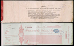 Old Checkbook With 45 Unused Cheques Of The Banco De La Nación Argentina, Each Check Revenue Stamped 5c.... - Chèques & Chèques De Voyage